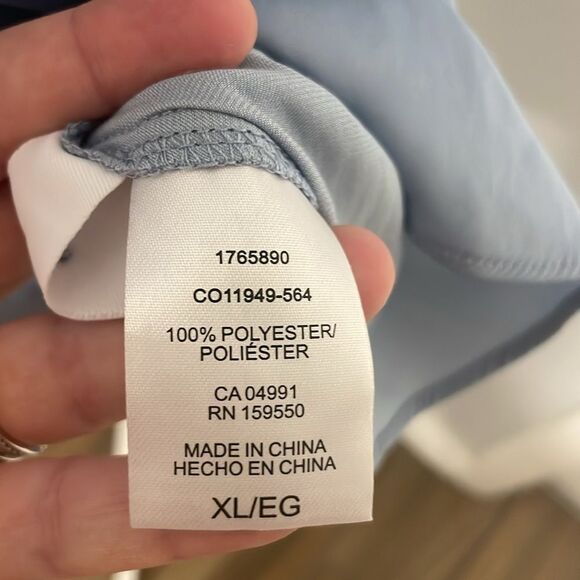 Hilary Radley Light Blue Front Pintuck Sleeveless V Neck Tank Top Size XL - Picture 3 of 7